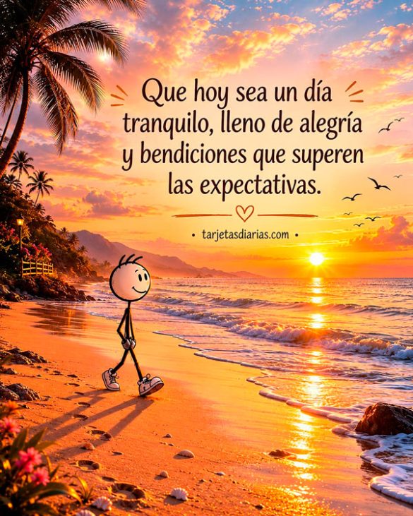 QUE HOY SEA UN DÍA TRANQUILO, LLENO DE ALEGRÍA Y BENDICIONES QUE SUPEREN LAS EXPECTATIVAS
