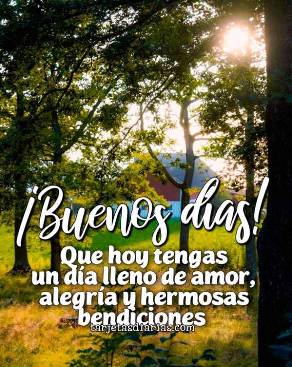 ¡BUENOS DÍAS! QUE HOY TENGAS UN DÍA LLENO DE AMOR, ALEGRÍA Y HERMOSAS BENDICIONES