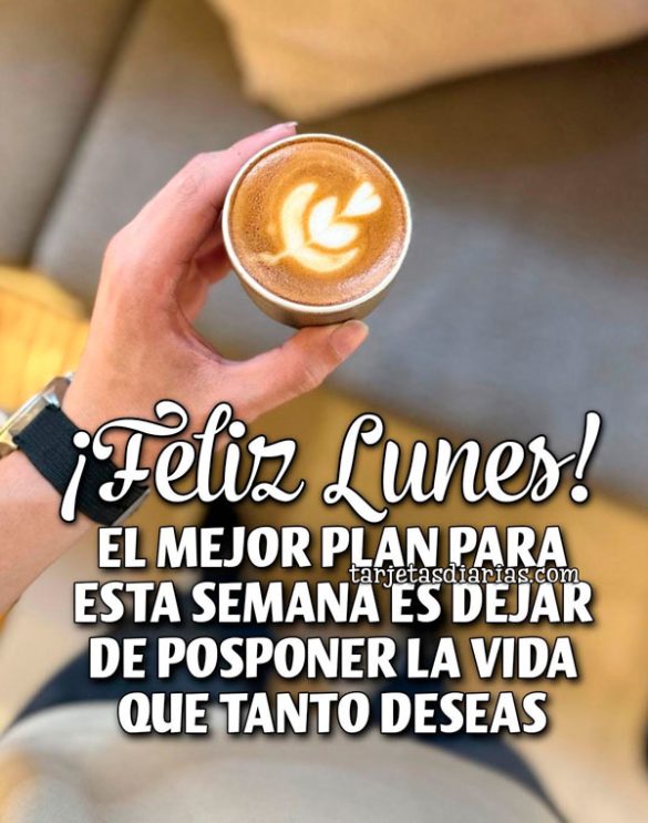 ¡FELIZ LUNES! EL MEJOR PLAN PARA ESTA SEMANA ES DEJAR DE POSPONER LA VIDA QUE TANTO DESEAS