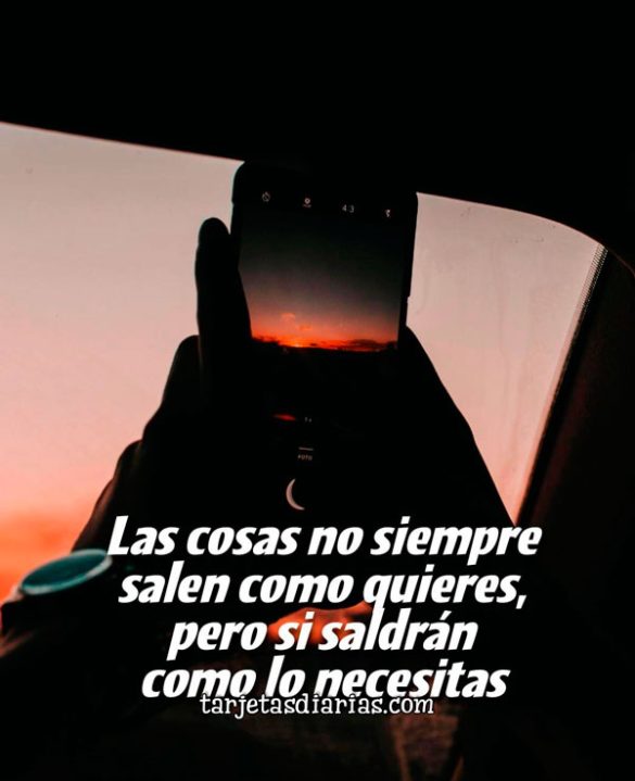 LAS COSAS NO SIEMPRE SALEN COMO QUIERES, PERO SI SALDRÁN COMO LO NECESITAS