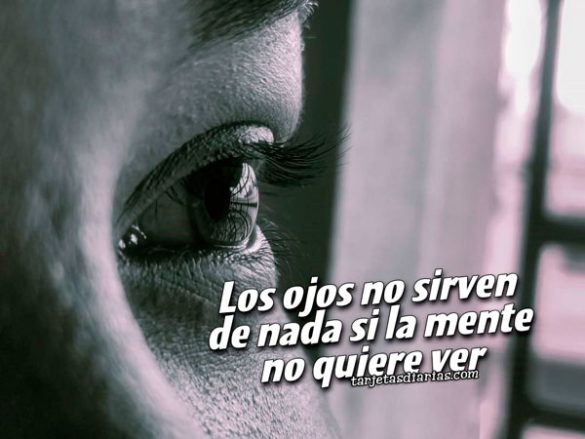 LOS OJOS NO SIRVEN DE NADA SI LA MENTE NO QUIERE VER