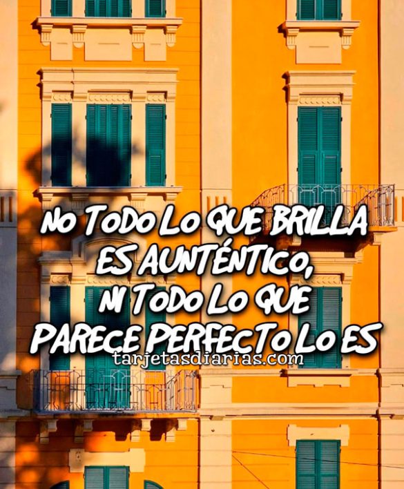 NO TODO LO QUE BRILLA ES AUTÉNTICO, NI TODO LO QUE PARECE PERFECTO LO ES