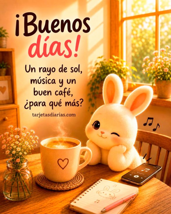 ¡BUENOS DÍAS! UN RAYO DE SOL, MÚSICA Y UN BUEN CAFÉ, ¿PARA QUÉ MÁS?