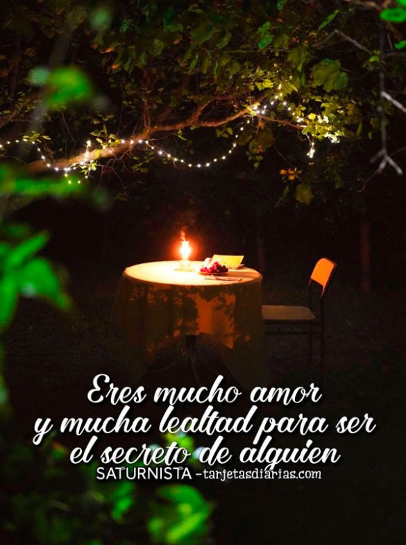 ERES MUCHO AMOR Y MUCHA LEALTAD PARA SER EL SECRETO DE ALGUIEN