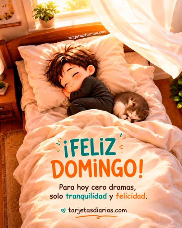 ¡FELIZ DOMINGO! PARA HOY CERO DRAMAS, SOLO TRANQUILIDAD Y FELICIDAD