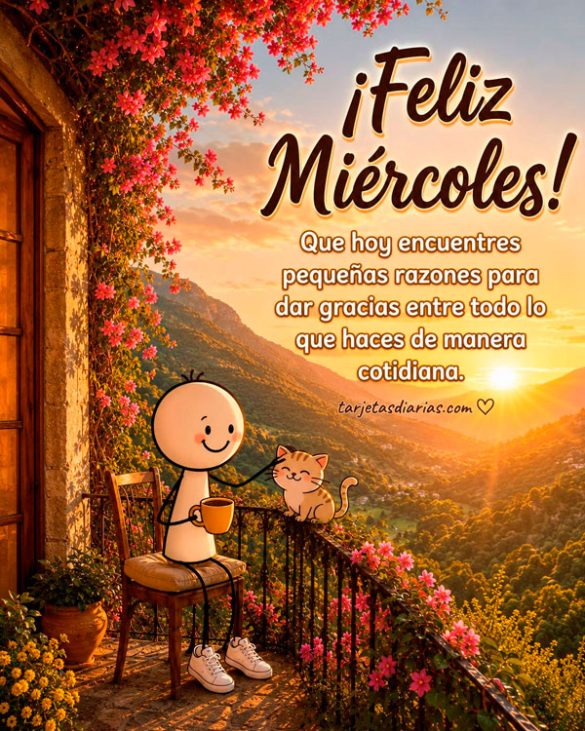 ¡FELIZ MIÉRCOLES! QUE HOY ENCUENTRES PEQUEÑAS RAZONES PARA DAR GRACIAS ENTRE TODO LO QUE HACES DE MANERA COTIDIANA