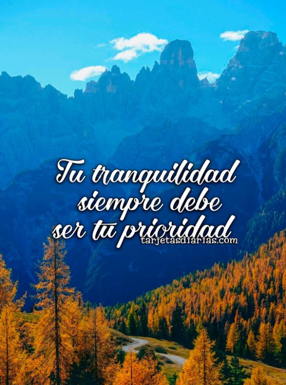 TU TRANQUILIDAD SIEMPRE DEBE SER TU PRIORIDAD