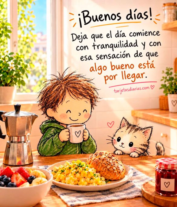 ¡BUENOS DÍAS! DEJA QUE EL DÍA COMIENCE CON TRANQUILIDAD Y CON ESA SENSACIÓN DE QUE ALGO BUENO ESTÁ POR LLEGAR