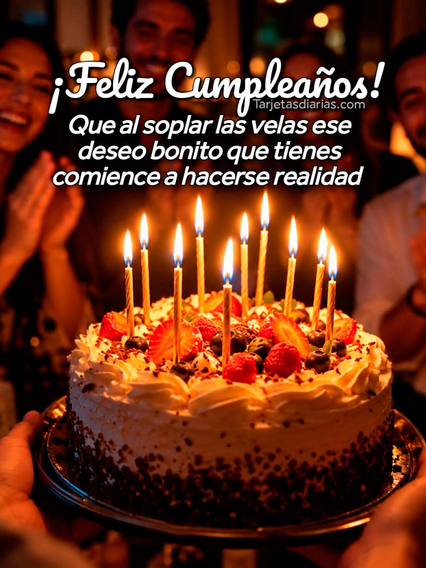 ¡FELIZ CUMPLEAÑOS! QUE AL SOPLAR LAS VELAS ESE DESEO BONITO QUE TIENES COMIENCE A HACERSE REALIDAD