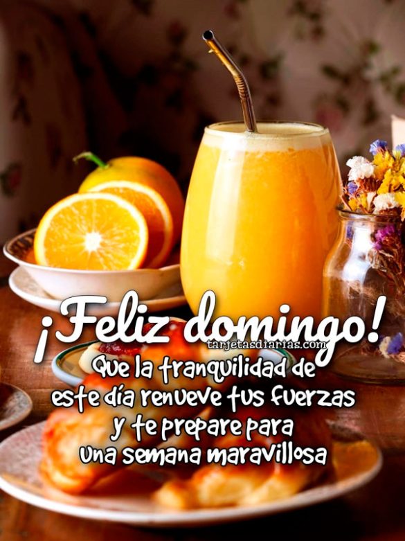 ¡FELIZ DOMINGO! QUE LA TRANQUILIDAD DE ESTE DÍA RENUEVE TUS FUERZAS Y TE PREPARE PARA UNA SEMANA MARAVILLOSA