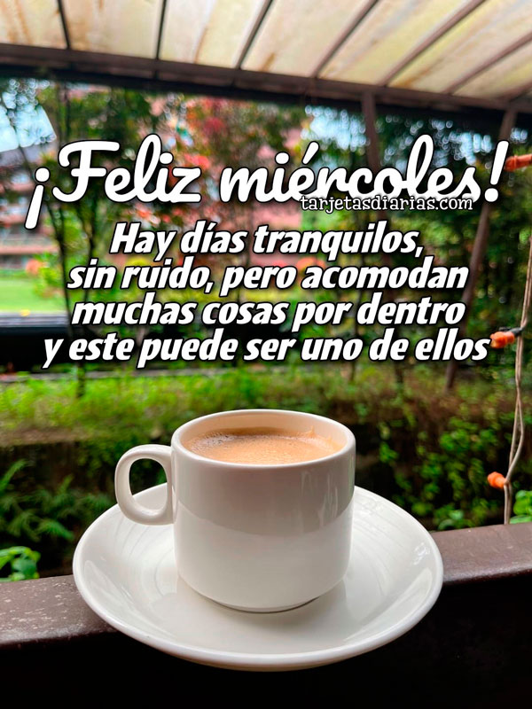 ¡FELIZ MIÉRCOLES! HAY DÍAS TRANQUILOS, SIN RUIDO, PERO ACOMODAN MUCHAS COSAS POR DENTRO Y ESTE PUEDE SER UNO DE ELLOS