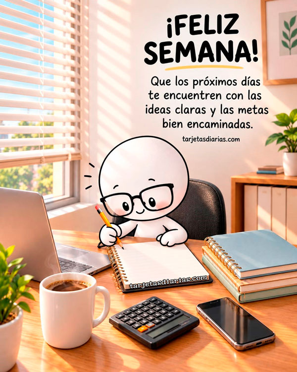¡FELIZ SEMANA! QUE LOS PRÓXIMOS DÍAS TE ENCUENTREN CON LAS IDEAS CLARAS Y LAS METAS BIEN ENCAMINADAS