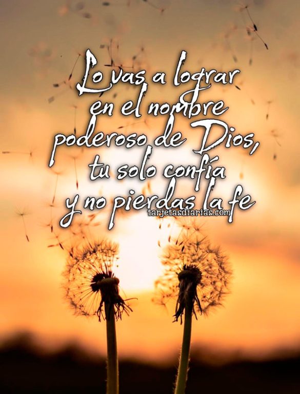 LO VAS A LOGRAR EN EL NOMBRE PODEROSO DE DIOS, TÚ SOLO CONFÍA Y NO PIERDAS LA FE