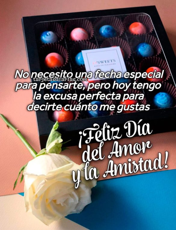 NO NECESITO UNA FECHA ESPECIAL PARA PENSARTE, PERO HOY TENGO LA EXCUSA PERFECTA PARA DECIRTE CUÁNTO ME GUSTAS. ¡FELIZ DÍA DEL AMOR Y LA AMISTAD!