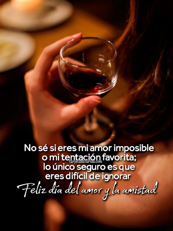 NO SÉ SI ERES MI AMOR IMPOSIBLE O MI TENTACIÓN FAVORITA; LO ÚNICO SEGURO ES QUE ERES DIFÍCIL DE INGNORAR. FELIZ DÍA DEL AMOR Y LA AMISTAD