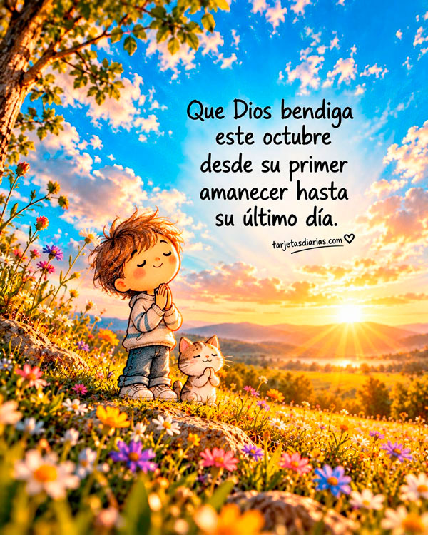 QUE DIOS BENDIGA ESTE OCTUBRE DESDE SU PRIMER AMANECER HASTA SU ÚLTIMO DÍA