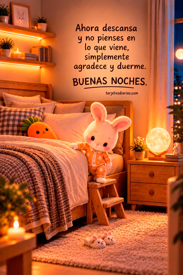 AHORA DESCANSA Y NO PIENSES EN LO QUE VIENE, SIMPLEMENTE AGRADECE Y DUERME. BUENAS NOCHES