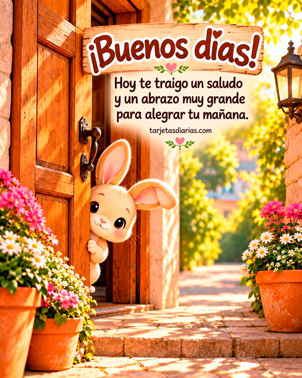 ¡BUENOS DÍAS! HOY TE TRAIGO UN SALUDO Y UN ABRAZO MUY GRANDE PARA ALEGRAR TU MAÑANA