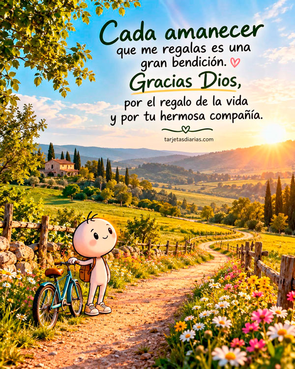 CADA AMANECER QUE ME REGALAS ES UNA GRAN BENDICIÓN.