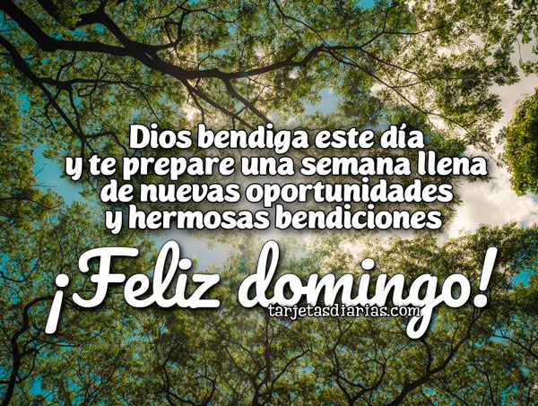 DIOS BENDIGA ESTE DÍA Y TE PREPARE UNA SEMANA LLENA DE NUEVAS OPORTUNIDADES Y HERMOSAS BENDICIONES. ¡FELIZ DOMINGO!