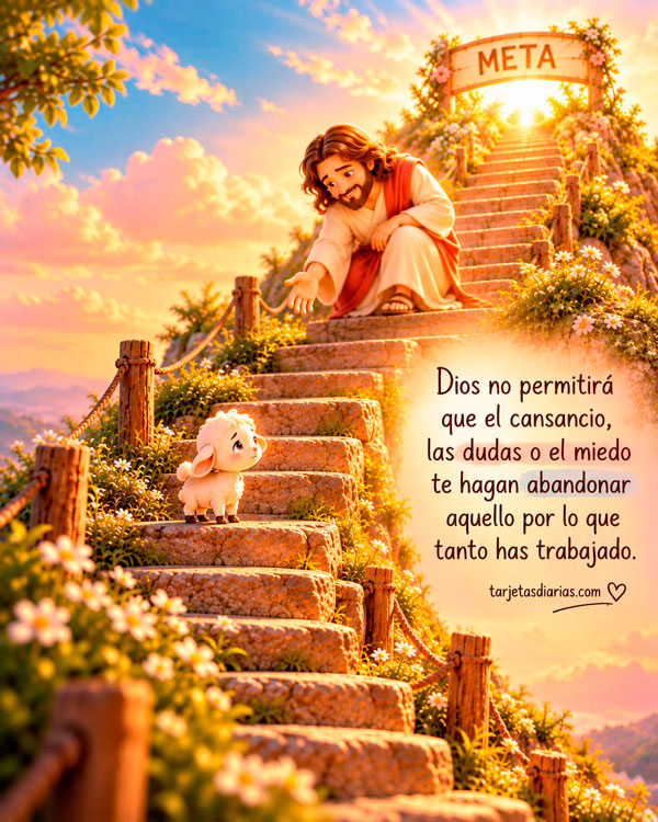 DIOS NO PERMITIRÁ QUE EL CANSANCIO, LAS DUDAS O EL MIEDO TE HAGAN ABANDONAR AQUELLO POR LO QUE TANTO HAS TRABAJADO