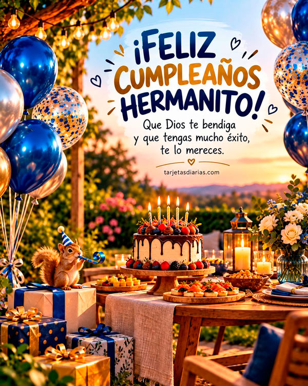 ¡FELIZ CUMPLEAÑOS, HERMANITO! QUE DIOS TE BENDIGA Y QUE TENGAS MUCHO ÉXITO, TE LO MERECES