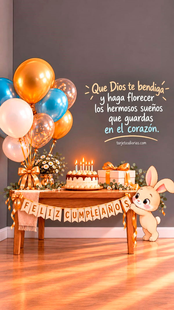FELIZ CUMPLEAÑOS. QUE DIOS TE BENDIGA Y HAGA FLORECER LOS HERMOSOS SUEÑOS QUE GUARDAS EN EL CORAZÓN