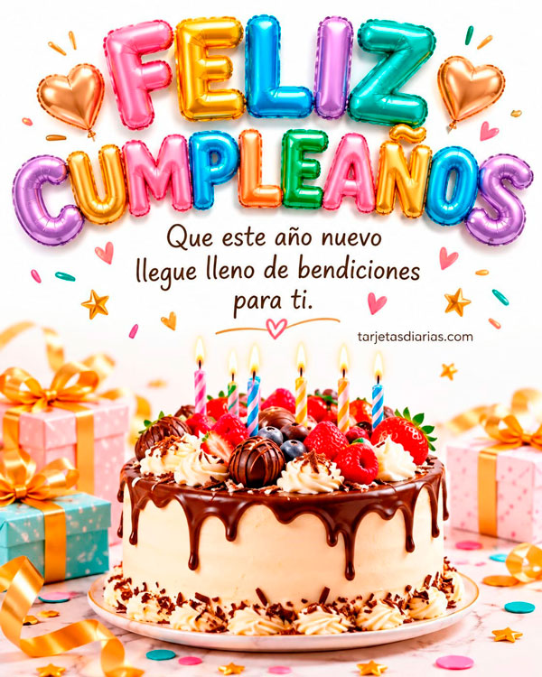 FELIZ CUMPLEAÑOS. QUE ESTE AÑO NUEVO LLEGUE LLENO DE BENDICIONES PARA TI