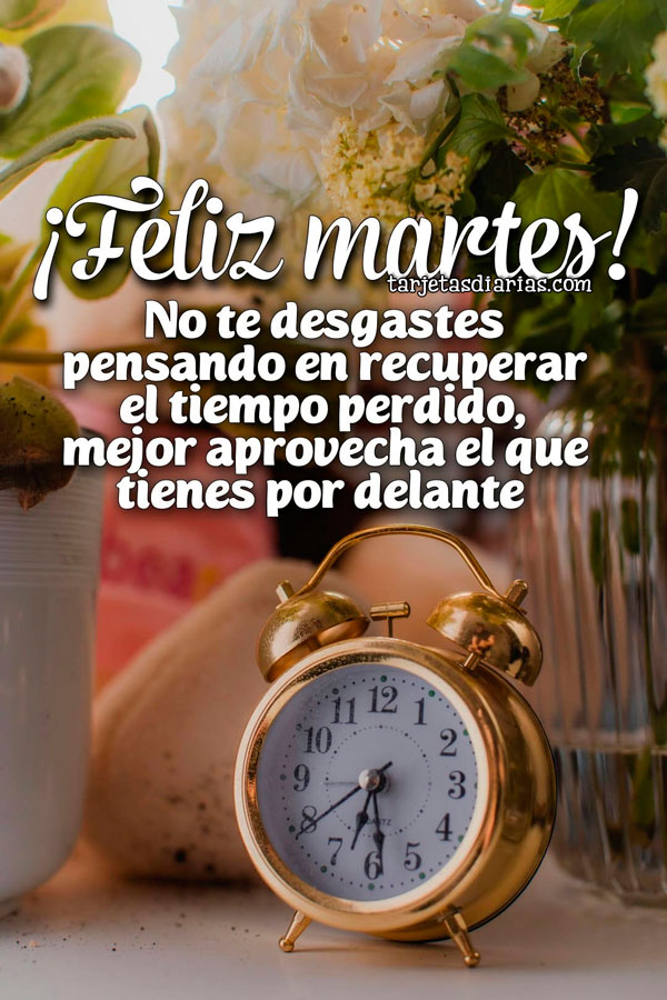 ¡FELIZ MARTES! NO TE DESGASTES PENSANDO EN RECUPERAR EL TIEMPO PERDIDO, MEJOR APROVECHA EL QUE TIENES POR DELANTE