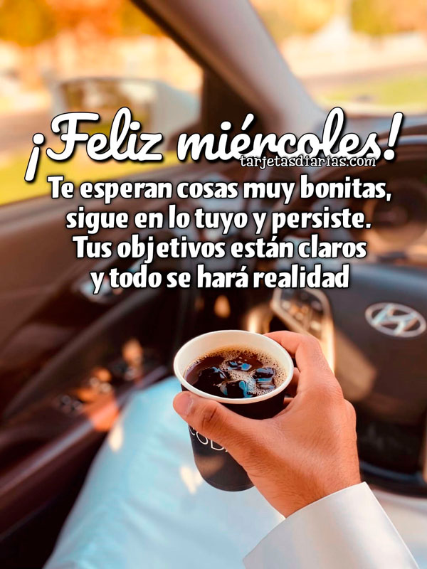 ¡FELIZ MIÉRCOLES! TE ESPERAN COSAS MUY BONITAS, SIGUE EN LO TUYO Y PERSISTE
