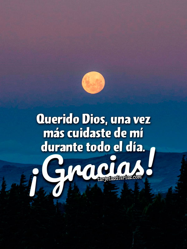 QUERIDO DIOS, UNA VEZ MÁS CUIDASTE DE MÍ DURANTE TODO EL DÍA. ¡GRACIAS!