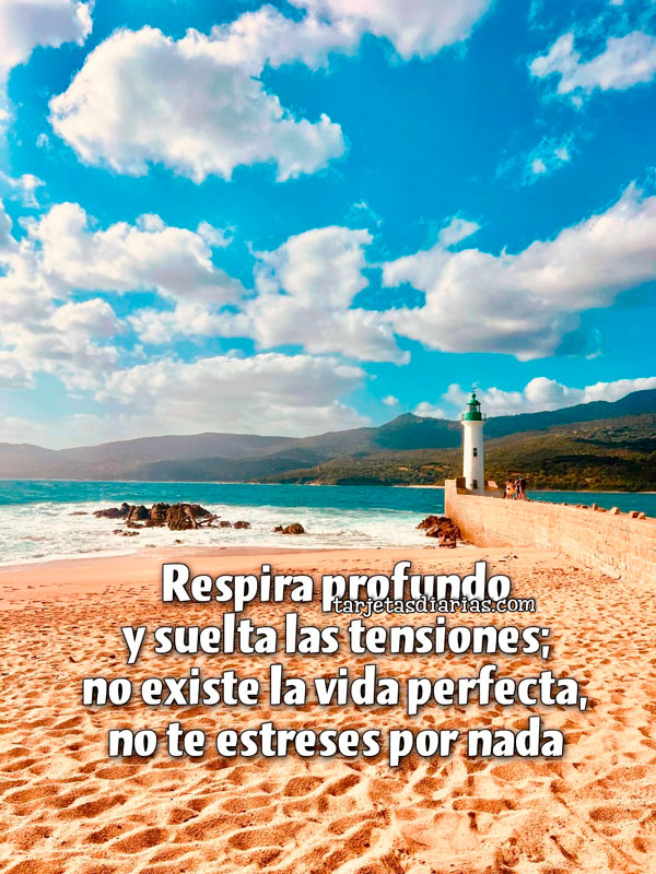 RESPIRA PROFUNDO Y SUELTA LAS TENSIONES; NO EXISTE LA VIDA PERFECTA, NO TE ESTRESES POR NADA