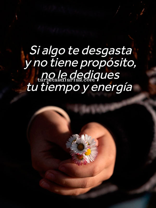 SI ALGO TE DESGASTA Y NO TIENE PROPÓSITO, NO LE DEDIQUES TU TIEMPO Y ENERGÍA