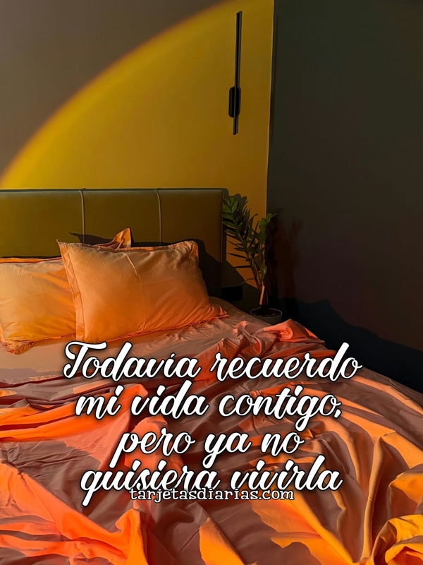 TODAVÍA RECUERDO MI VIDA CONTIGO, PERO YA NO QUIERO VIVIRLA