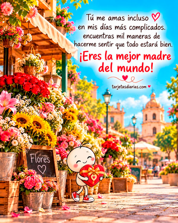TÚ ME AMAS INCLUSO EN MIS DÍAS MÁS COMPLICADOS. ¡ERES LA MEJOR MADRE DEL MUNDO!