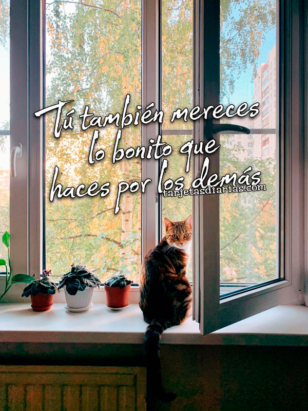 TÚ TAMBIÉN MERCES LO BONITO QUE HACES POR LOS DEMÁS