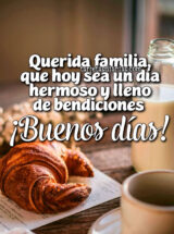 QUERIDA FAMILIA, QUE HOY SEA UN DÍA HERMOSO Y LLENO DE BENDICIONES. ¡BUENOS DÍAS!