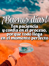 ¡BUENOS DÍAS! TEN PACIENCIA Y CONFÍA EN EL PROCESO, PORQUE TODO LLEGA EN EL MOMENTO PERFECTO
