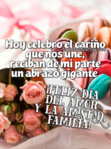 HOY CELEBRO EL CARIÑO QUE NOS UNE, RECIBAN DE MI PARTE UN ABRAZO GIGANTE. ¡FELIZ DÍA DEL AMOR Y LA AMISTAD, FAMILIA!