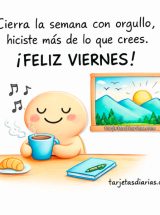 CIERRA LA SEMANA CON ORGULLO, HICISTE MÁS DE LO QUE CREES. ¡FELIZ VIERNES!