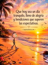 QUE HOY SEA UN DÍA TRANQUILO, LLENO DE ALEGRÍA Y BENDICIONES QUE SUPEREN LAS EXPECTATIVAS