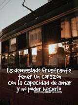 ES DEMASIADO FRUSTRANTE TENER UN CORAZÓN CON LA CAPACIDAD DE AMAR Y NO PODER HACERLO