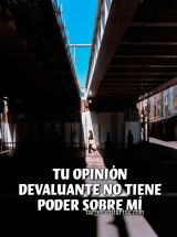 TU OPINIÓN DEVALUANTE NO TIENE PODER SOBRE MÍ