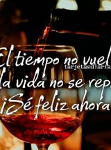 EL TIEMPO NO VUELVE Y LA VIDA NO SE REPITE. ¡SÉ FELIZ AHORA!