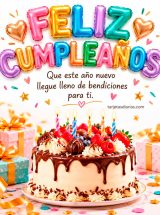FELIZ CUMPLEAÑOS. QUE ESTE AÑO NUEVO LLEGUE LLENO DE BENDICIONES PARA TI