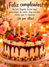 ¡FELIZ CUMPLEAÑOS! NO HAS LLEGADO HASTA AQUÍ PARA DEJAR DE SOÑAR, HAY MUCHAS METAS QUE TE ESPERAN